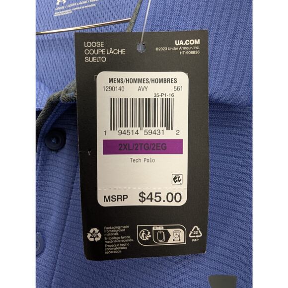 NWT Under Armour Men's UA Tech Polo in Starlight size 2XL - Picture 5 of 7